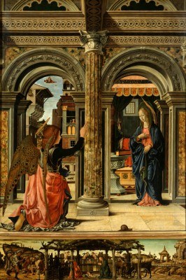弗朗切斯科•德尔科萨(Francesco del Cossa)的油画《天使报喜》(The Annunciation)