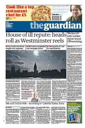 2009-05-15 Guardian front page