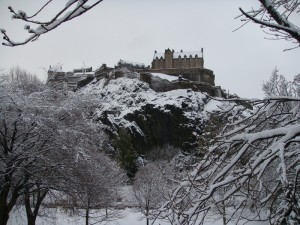 爱丁堡城堡雪景