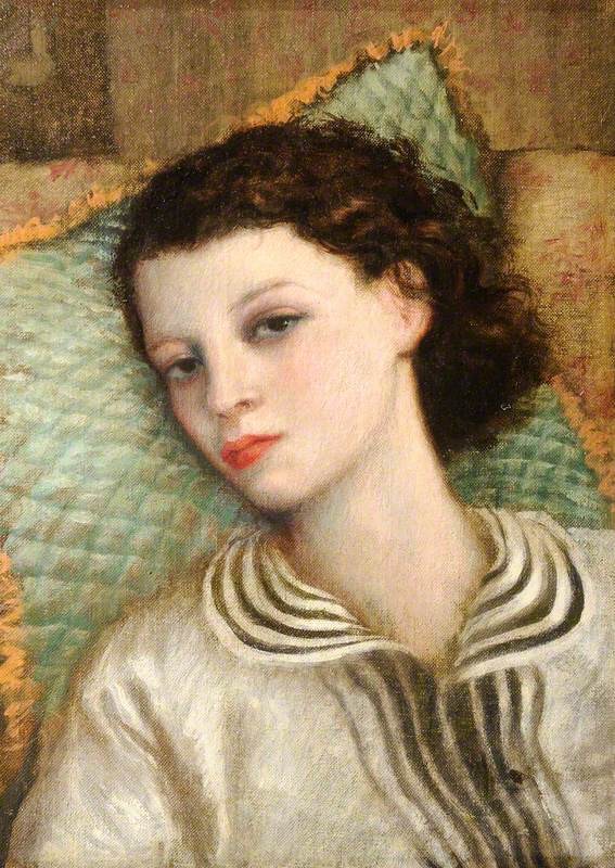 第六世安格尔西侯爵的大女儿卡罗琳（Lady Caroline），Rex Whistler作品